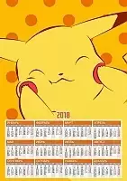 Календарь бумажный А3 на 2025 год Pokemon Pikachu