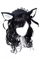 ���� Dark Sweet Kitty Lolita Headpiece (black/white)