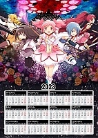 Календарь бумажный А3 на 2024 год Девочка-волшебница Мадока