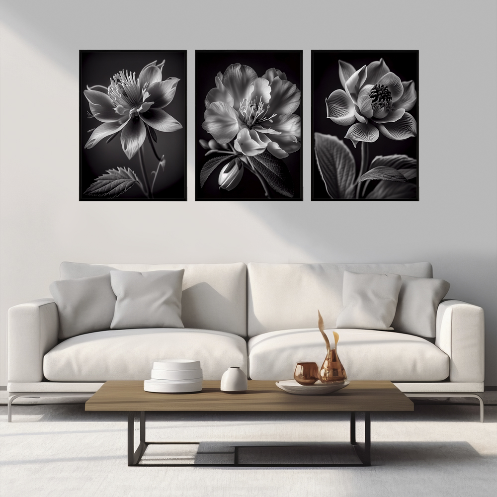 ����� �������� ��� ��������� - Black & White Flowers