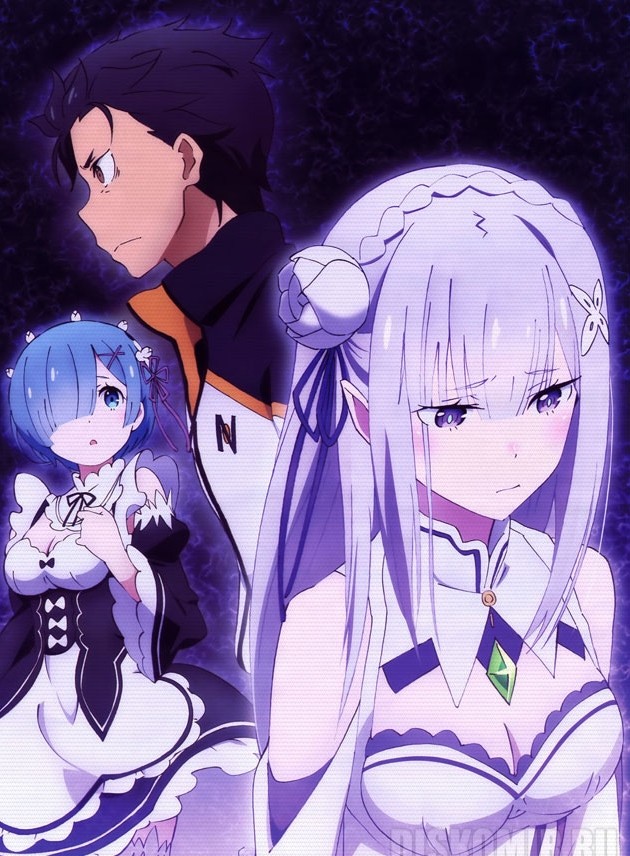 ������ �������� ����� � �������������� ���� � ���� - Rem, Emilia, Subaru Natsuki