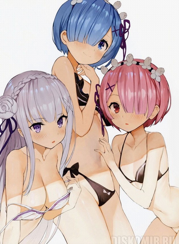 ������ �������� ����� � �������������� ���� � ���� - Rem, Ram � Emilia