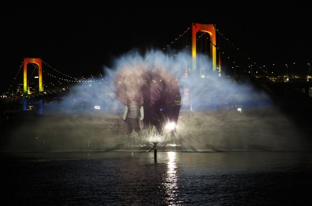 Odaiba water illumination