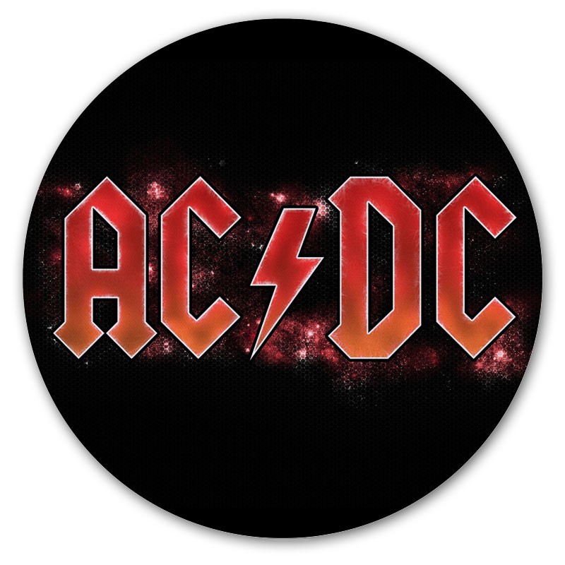 ���������� ������� ������ ��� ����� ������� AC/DC Logo �� ����� � ����� ���������� � ���������� ��� / AC/DC / Alternating current / Direct current