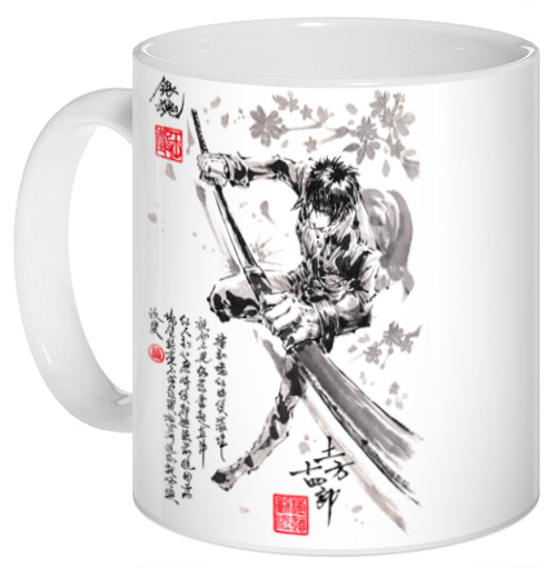 ���������� ������� ������ Sumi-e "Gintama" Toushirou Hijikata �� ����� � ����� ������� / Gintama