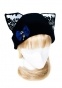  Fleece Hat - Hanako Tsuki Cute Elegant Cat Fleece Hat - White