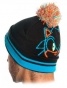 ����� Beanie: Sonic - Day Glow Black Roll/Slouch Knit KC05P7SEG