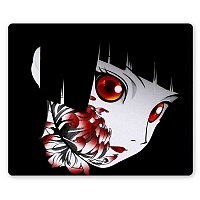 Фотография маленькая Коврик для мышки прямоугольный Jigoku Shoujo Ai Enma red flower из аниме Адская девочка / Jigoku Shoujo / Hell Girl / Девочка из ада